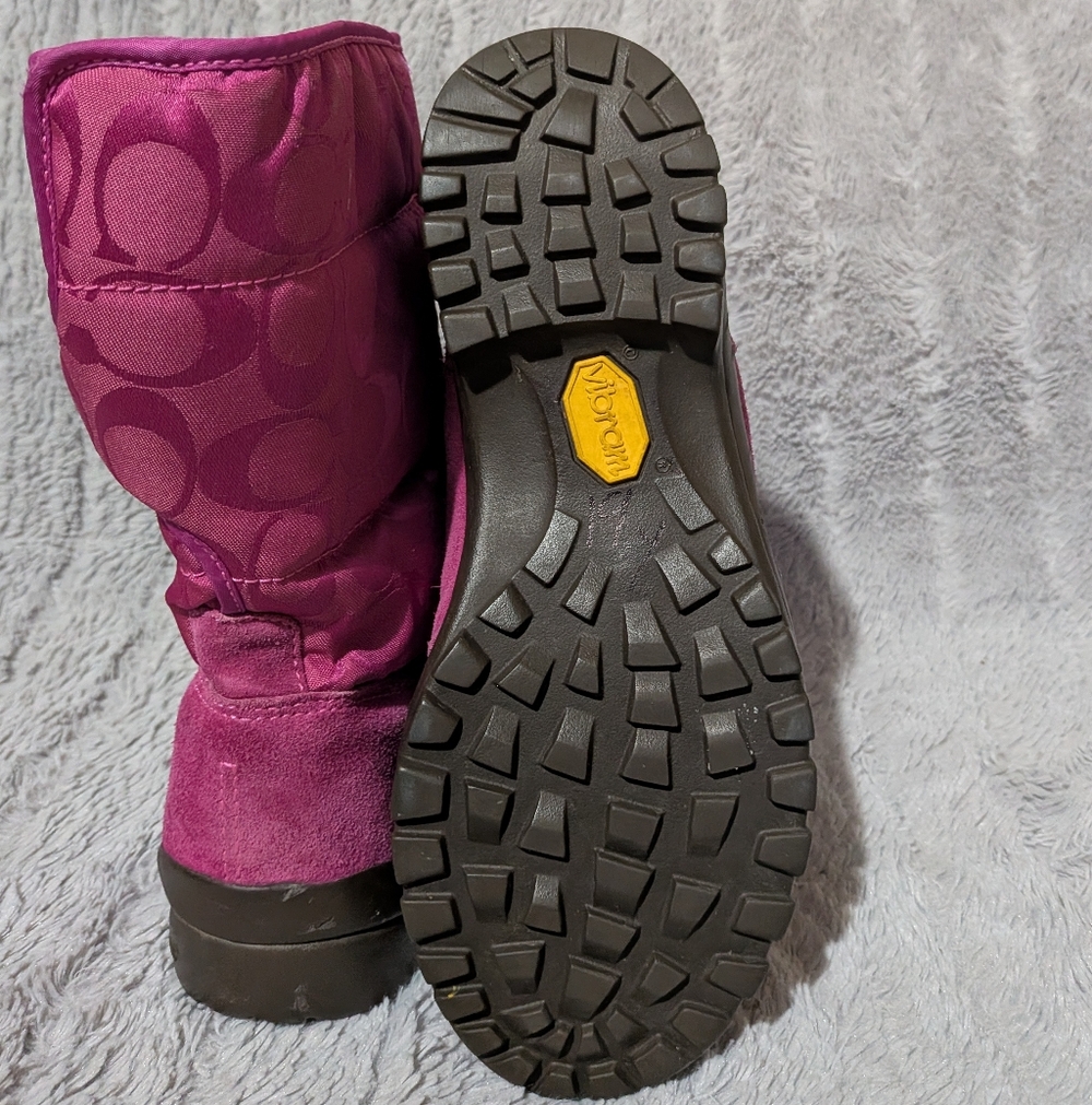 Coach Women's Magenta Winter Boots Sandi Size 8 1/2 - Picture 8 of 13